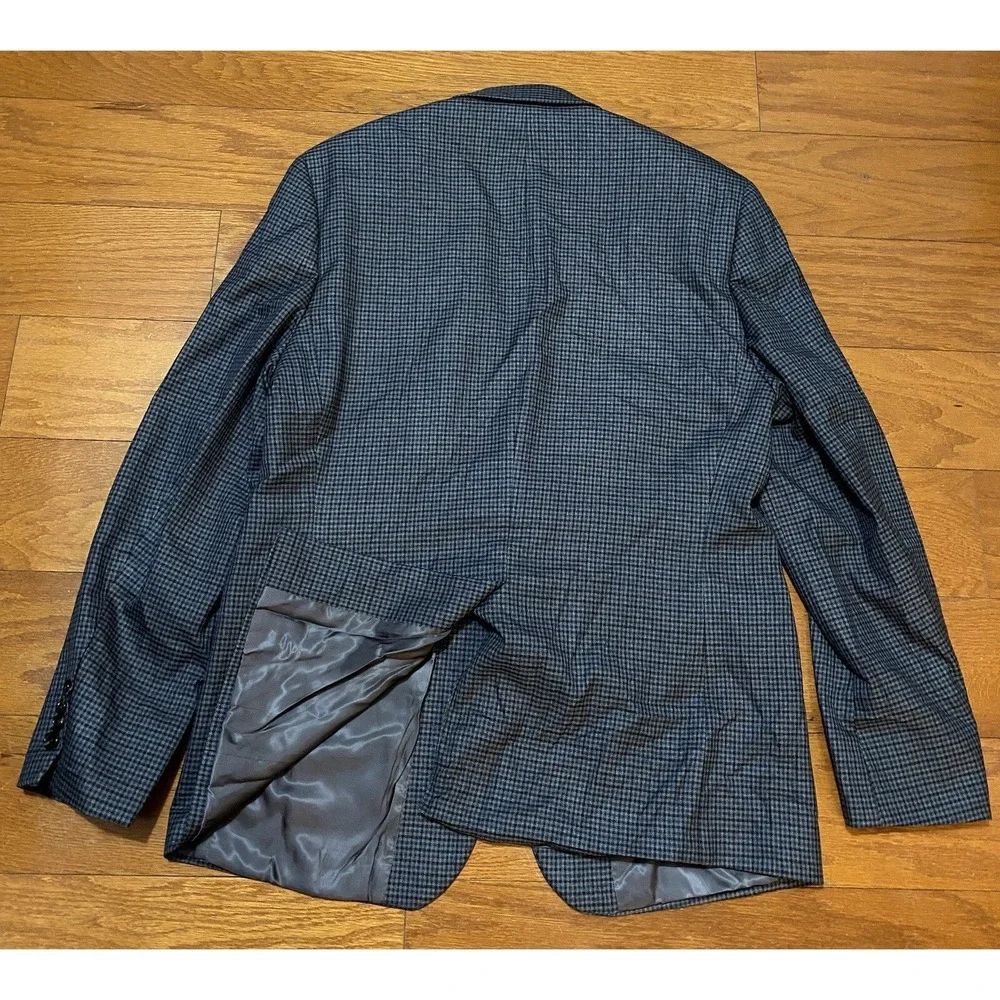 LAUREN RALPH LAUREN Ultraflex Stretch Blazer Plaid Blue‎ Size 42R MSRP $295
